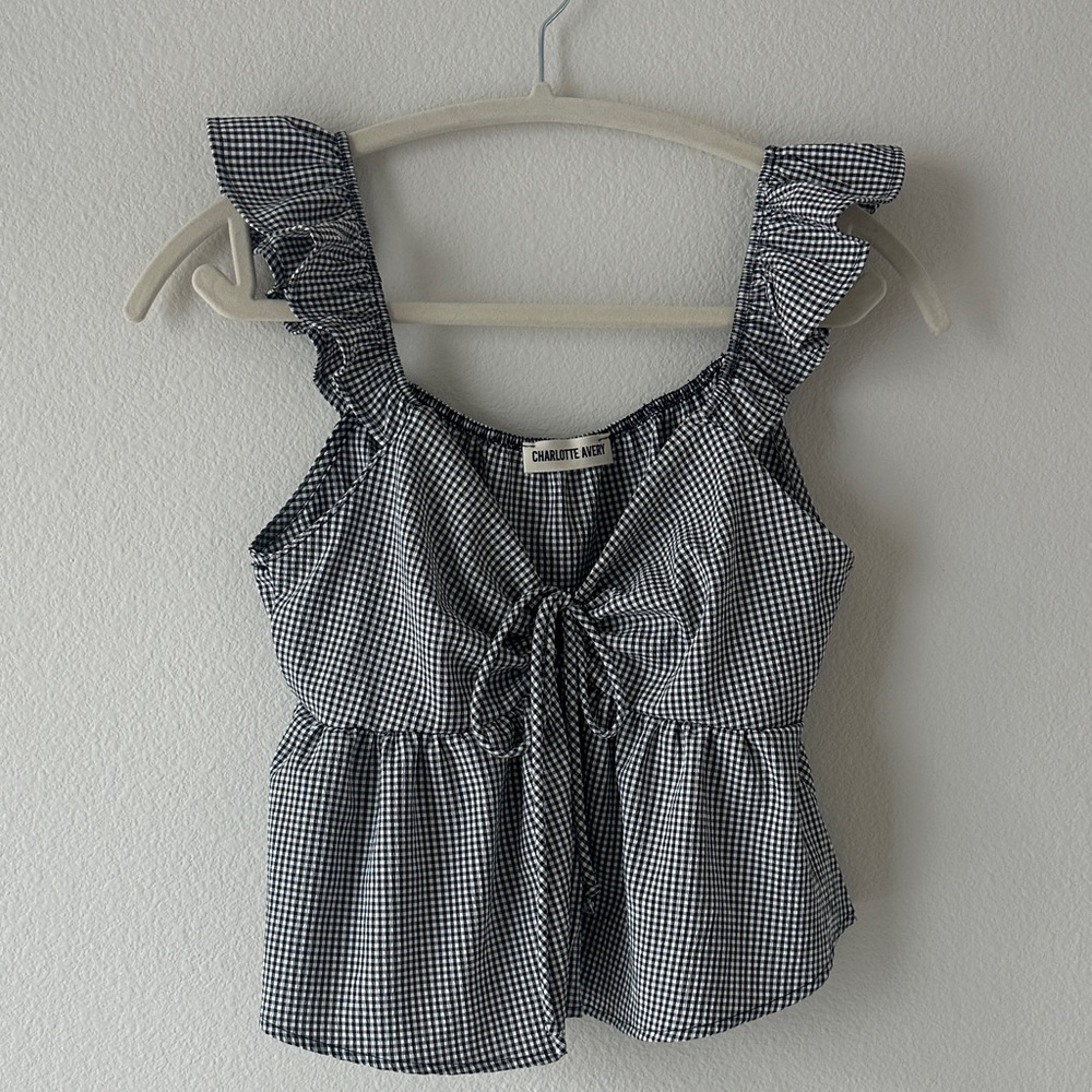 Charlotte Russe Black and White Checkered Blouse
